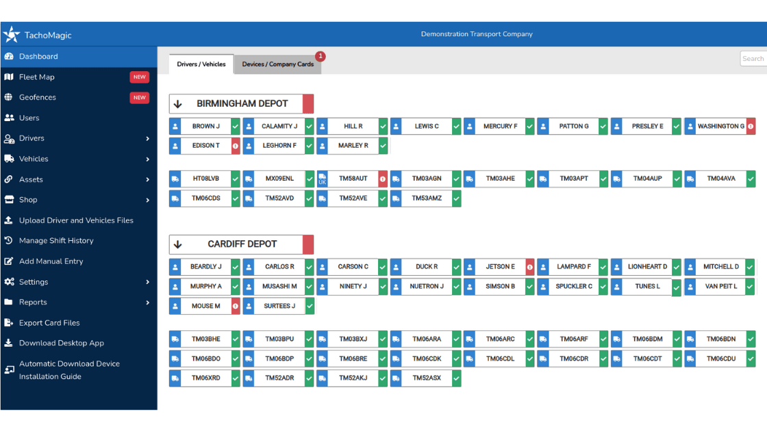 TachoMagic Tachograph Analysis Software Interface